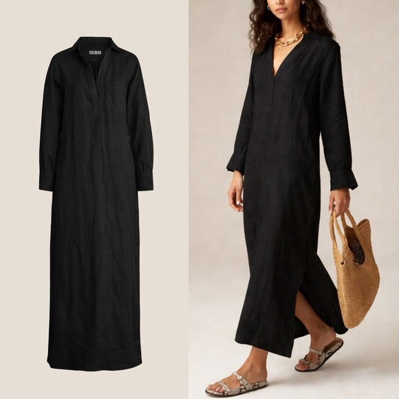 J. Crew Dresses & Skirts - J Crew 2024 Bungalow Popover Maxi Linen Summer Dress